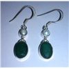 Image 1 : 5.040g Earring of Emerald and Pearl Sterling 925 Silver