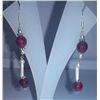 Image 2 : 4.860g Earring of Ruby and Pearl Sterling 925 Silver