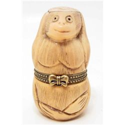 VINTAGE CHINESE CARVED VIVID MONKEY JEWELRY GIFT BOX