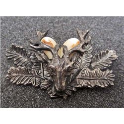 VINTAGE FRATERNAL ELK REINDEER OAK LEAF ORNATE PIN