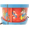 Image 3 : VINTAGE OHIO ART TIN CIRCUS ZOO BAND TOY DRUM W/ STICKS