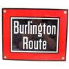 Image 1 : BURLINGTON ROUTE PORCELAIN OVER METAL SIGN 8" X 10"