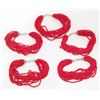 Image 1 : LOT OF 5 CULTURED TIBET RED & SILVER CORAL BRACELETS
