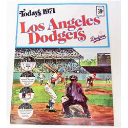 VINTAGE "TODAYS 1971 LOS ANGELES DODGERS" UNCUT PROGRAM