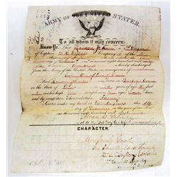 1869 UNITED STATES DISCHARGE LETTER NOTICE