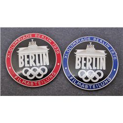 LOT OF 2 GERMAN NAZI ENAMELED FILM MAKERS BADGES