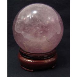 1,750.0 CT. AMETHYST QUARTZ CRYSTAL SPHERE W/ STAND