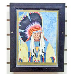 VINTAGE NATIVE AMERICAN INDIAN RAILWAY PRINT