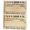 Image 1 : LOT OF 2 1880'S BILL TAGS FOR LIQUORS, TOBACCOS, CIGARS