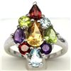 Image 1 : WHITE GOLD OVER STERLING SILVER CITRINE AMETHYST RING