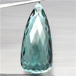 27.19 CT BLUE & GREEN QUARTZ BRIOLETTE DRILLED GEMSTONE