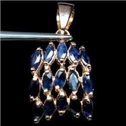 ROSE GOLD OVER STERLING SILVER SAPPHIRE  PENDANT