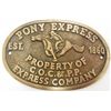 Image 1 : PONY EXPRESS BRASS PLAQUE WITH RIDER
