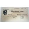 Image 1 : 1932 BILLHEAD RECEIPT JERSEY PURE MILK DAIRY