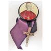 Image 1 : CELLULOID PINBACK BUTTON OF A POPE WITH RIBBON & CROSS