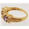 Image 2 : 18K GOLD FILLED AMETHYST & CZECH CRYSTAL RING - SZ. 8