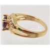 Image 2 : 18K GOLD FILLED AMETHYST & CZECH CRYSTAL RING - SZ. 7