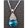Image 1 : PLATINUM PLATED AUSTRIAN CRYSTAL PENDANT WITH CHAIN