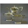 Image 1 : AN ORIENTAL SILVER COFFEE SERVICE, c.1930's, Art Deco rectangular shapes, coffee pot/cover, sugar