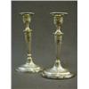 Image 1 : A PAIR OF CANDLESTICKS, tapered fluted columns, oval plinths, maker C.S.H, London 1901, height 19