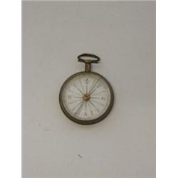 A GEORGIAN SILVER POCKET COMPASS, enamel dial, London 1802,  100-120