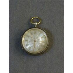 A GENT'S POCKET WATCH, English lever, damascended Roman dial, casework Chester 1891  50-70