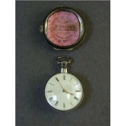 A PAIR CASED POCKET WATCH, four pillar verge movement, signed 'J. Anderton London No.9052', the c
