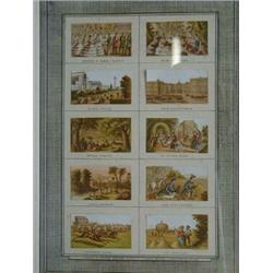 A SHEET OF TEN NEEDLE CASE PRINTS, Baxter Licensee with Ackermann's trade label verso, 18cm x 11c