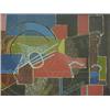 Image 1 : CUSDEN, NORMAN, 'Still Life jug and mandolin', abstract study in sgraffito oils on canvas, monogr