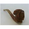 Image 1 : A BRIAR WOOD TOBACCO PIPE, carved Arabic head with inset agate eyes, length 20cm  30-50