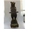 Image 1 : A BLACK FOREST CARVED WOODEN STICK STAND, late 19th/early 20th Century, formed as a growling bear