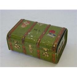 A NOVELTY MACFARLANE BISCUIT TIN, shaped as a shipping trunk, with lithograph White Star Line, P