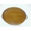 Image 1 : A MAHOGANY OVAL GALLERIED TRAY, twin handles, length 60cm  30-50
