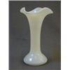 AN IRIDESCENT SATIN GLASS VASE, 20th Century, fluid form, wavy rim, height 24cm  30-50