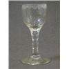 A WINE GLASS, c.1770, ovoid bowl, wheel engraved rim in festoons, facet cut lower section and ste