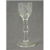 A WINE GLASS, c.1755, ogee bowl, wheel engraved Ho Ho bird and foliage, double baluster stem, cir