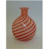 Image 1 : AN OVOID BOTTLE VASE, 20th Century, swirled candy coloured inclusions, pontil base, height 13cm