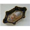 Image 1 : A PARIS PORCELAIN TRINKET DISH, c.1880, oval scene of figures and horse within a cobalt blue and