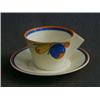 Image 1 : A CLARICE CLIFF BIZARRE CONICAL CUP AND SAUCER, 'Flora' pattern  80-100