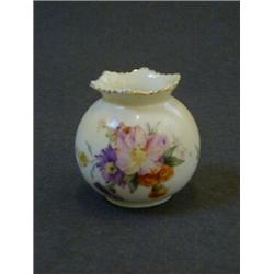 A DOULTON BURSLEM SQUAT VASE, c.1910, floral design on an ivory ground, height 7cm  20-30