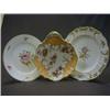 Image 1 : A COALPORT DESSERT DISH, c.1845, leaf shape, apricot ground reserving flower sprays, a Derby Bloo