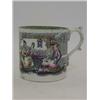Image 1 : A PEARLWARE MUG, c.1815, transfer printed scene of oriental figures taking tea and making music,