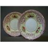 Image 1 : A PAIR OF COPELAND AND GARRETT CABINET PLATES, c.1840, floral arrangements on a pastel yellow gro