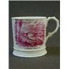 Image 1 : A COALPORT MUG, mid 19th Century, puce transfer prints 'Ironbridge' and 'Buildwas Abbey', height