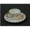 Image 1 : A ROYAL CROWN DERBY SPECIMAN SUP AND SAUCER, c.1900, pink rose heads and Forget-Me-Nots, Register