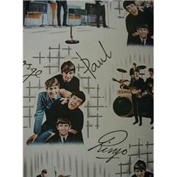 BEATLES MEMORABILIA, a roll of wallpaper, c.1962, printed in colour with facsimile signatures  30