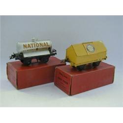 TEN BOXED HORNBY TRAINS WAGONS, 'National Benzole' tanker, 'Portland Cement', Refrigerater Van, C