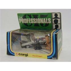 A BOXED CORGI TOYS PROFESSIONALS FORD CAPRI, No.342, silver livery, three figures  70-80