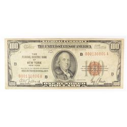 1929 $100 NATIONAL NEW YORK, NY