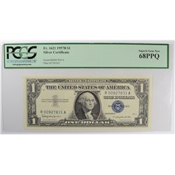 1957 B $1 SILVER CERTIFICATE PCGS 68 PPQ